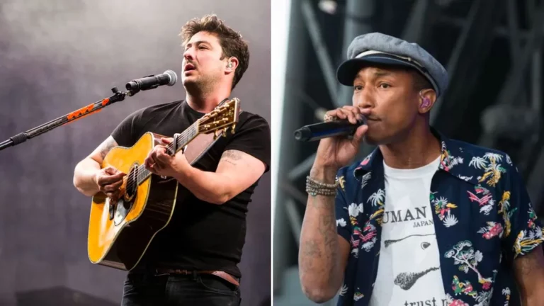 Mumford & Sons (photo by Philip Cosores) and Pharrell Williams (photo by Nathan Dainty)